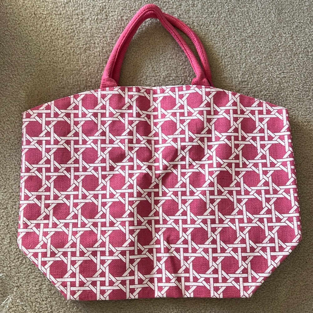 Large Pink Geometric Tote